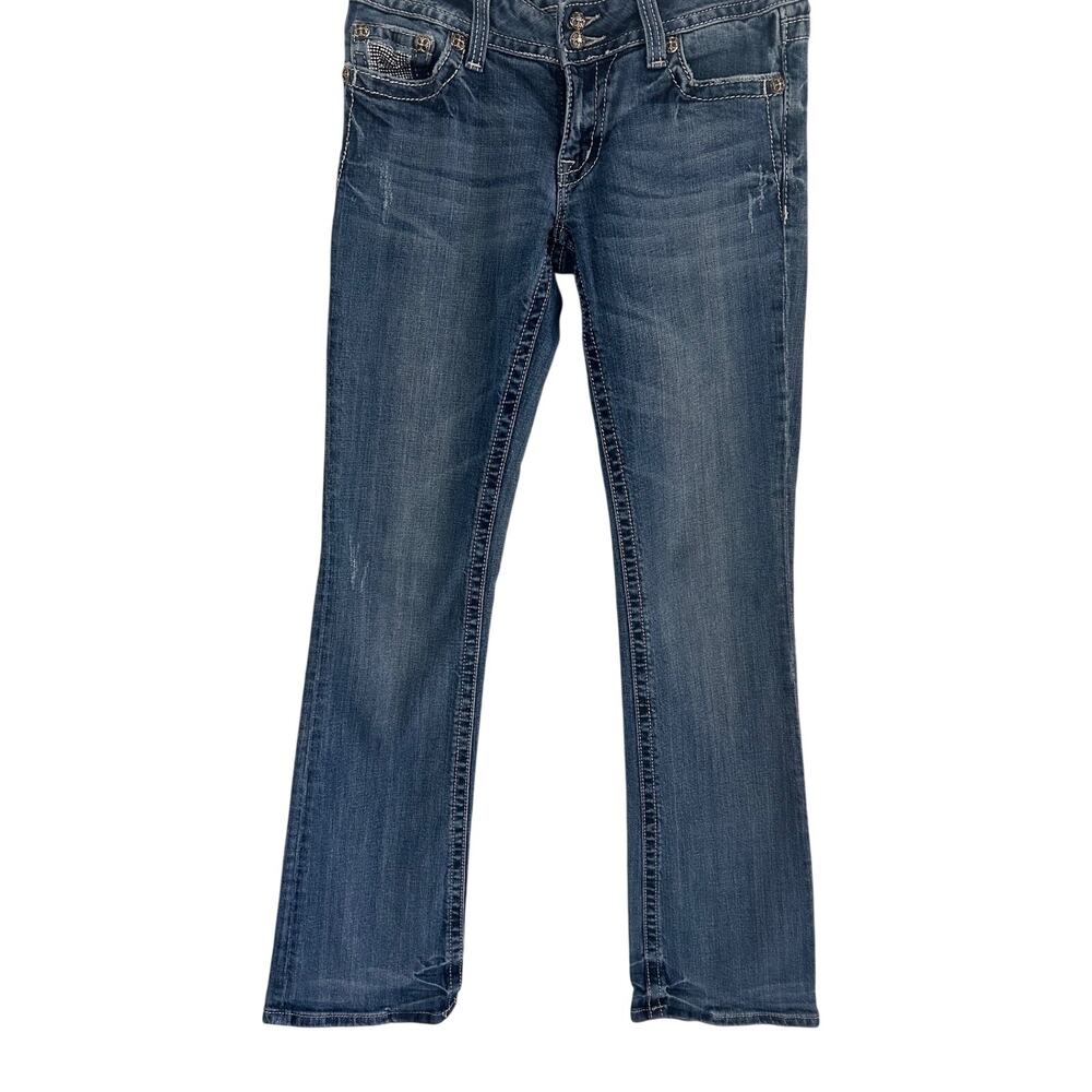 Miss Me Jeans Womens 29 Bootcut Rhinestone Wing Pocket Y2K Western Cowgirl Denim - Picture 3 of 15